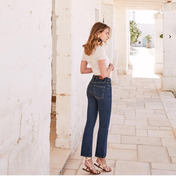 Sezane Denim - Sézane 1970 Kick Crop Flare Jeans | Blue